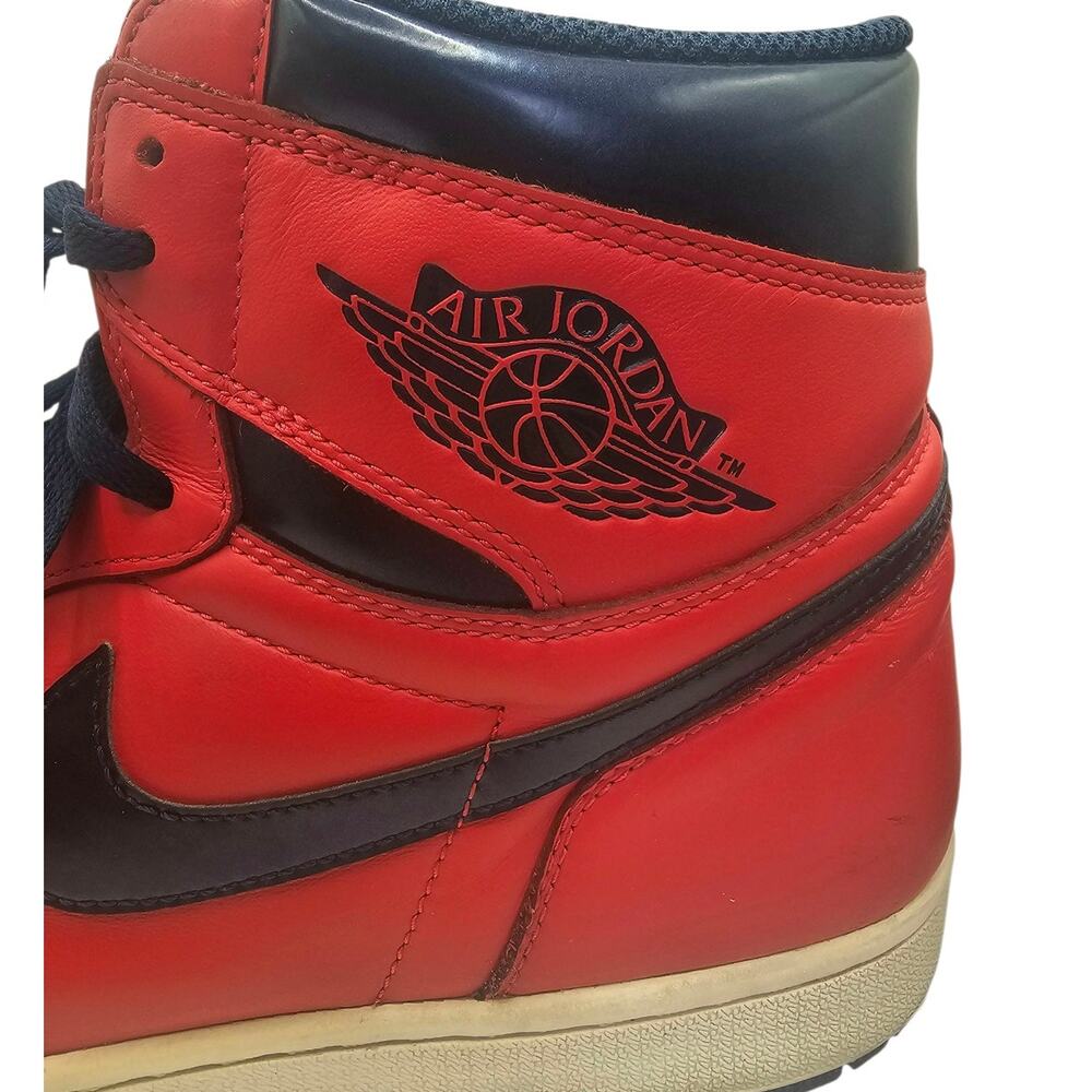 Nike Red & Navy Blue Air Jordan 1 Retro High OG David Letterman Sneaker - Picture 7 of 11